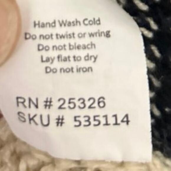 World Market Cream & Navy Blue Fringe Open Front 3/4 Sleeve Boho Cardigan O/S - Picture 11 of 11